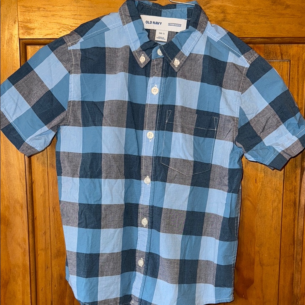 Old Navy Checkered Blue and Black Shirt